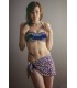 Blue floral patterned bikini + pareo