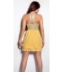 Koucla yellow sequin-embedded party dress