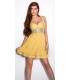 Koucla yellow sequin-embedded party dress
