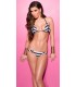 Black and white stripe bikines with buttons