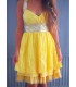 Koucla yellow sequin-embedded party dress