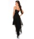 Koucla black high low chiffon dress with slits