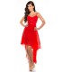 Koucla red high low chiffon dress with slits