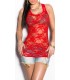 Red Long Lace Top