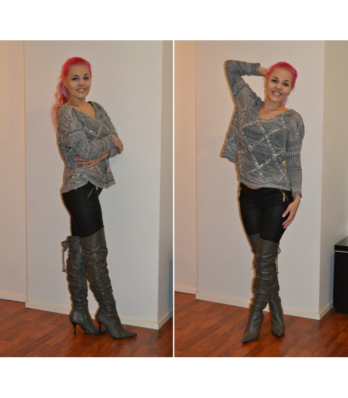 Koucla black wetlook treggings with zippers