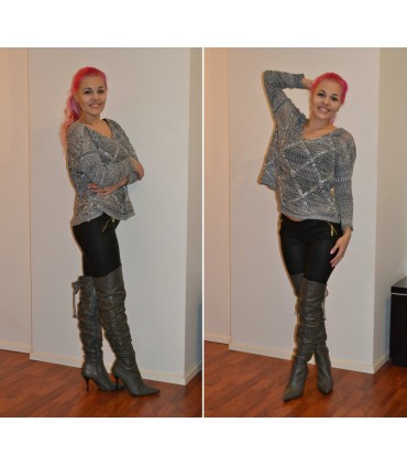 Koucla black wetlook treggings with zippers