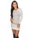 Koucla white rhine-lying v-knit dress with back opening