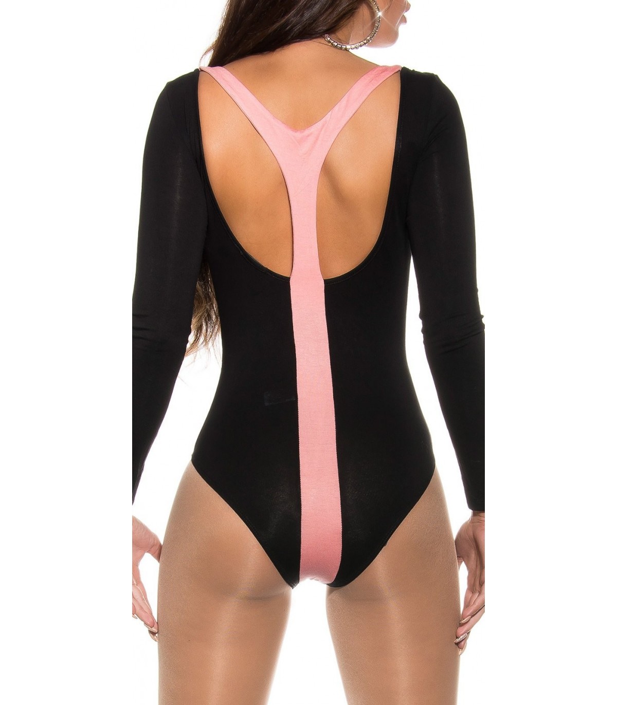 Koucla black-and-white long-sleeved henxelbody