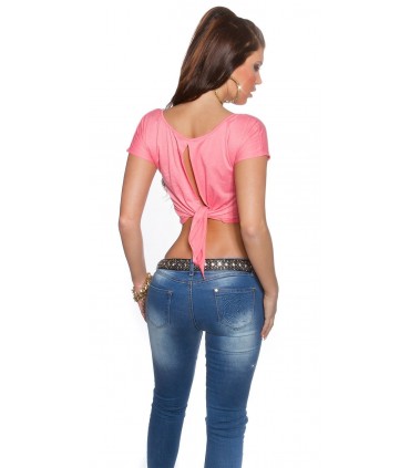 Koucla pink short-sleeved short shirt