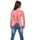 Koucla pink short-sleeved short shirt