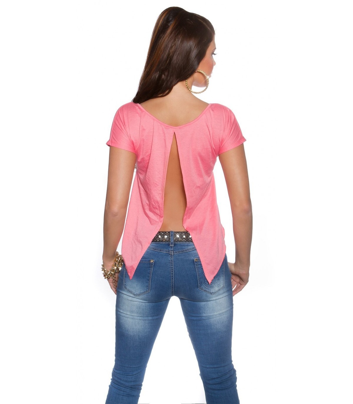 Koucla pink short-sleeved short shirt