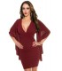 Koucla burgundy v-dress with scarf sleeves