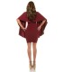Koucla burgundy v-dress with scarf sleeves