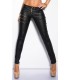 Koucla black zipped leather trousers