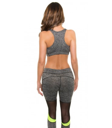 Koucla grey mesh workout tights