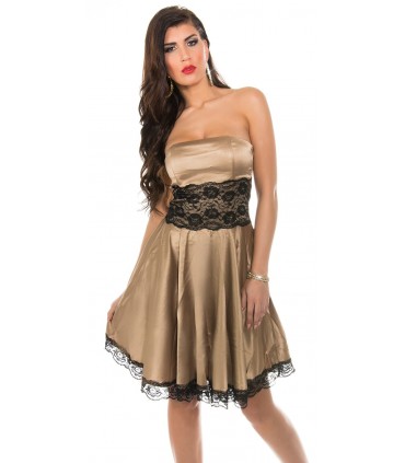 Koucla champagne party dress with lace