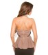 Koucla cappuccino mesh peplum top