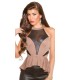 Koucla cappuccino mesh peplum-toppi