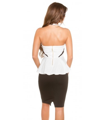 Koucla cream mesh peplum-toppi