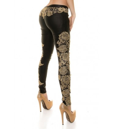 Koucla decorative embellishment leather trousers