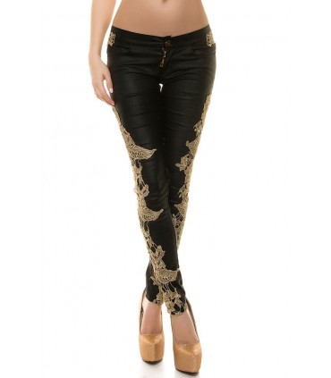 Koucla decorative embellishment leather trousers