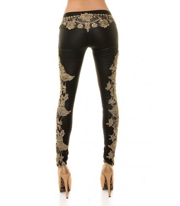 Koucla decorative embellishment leather trousers