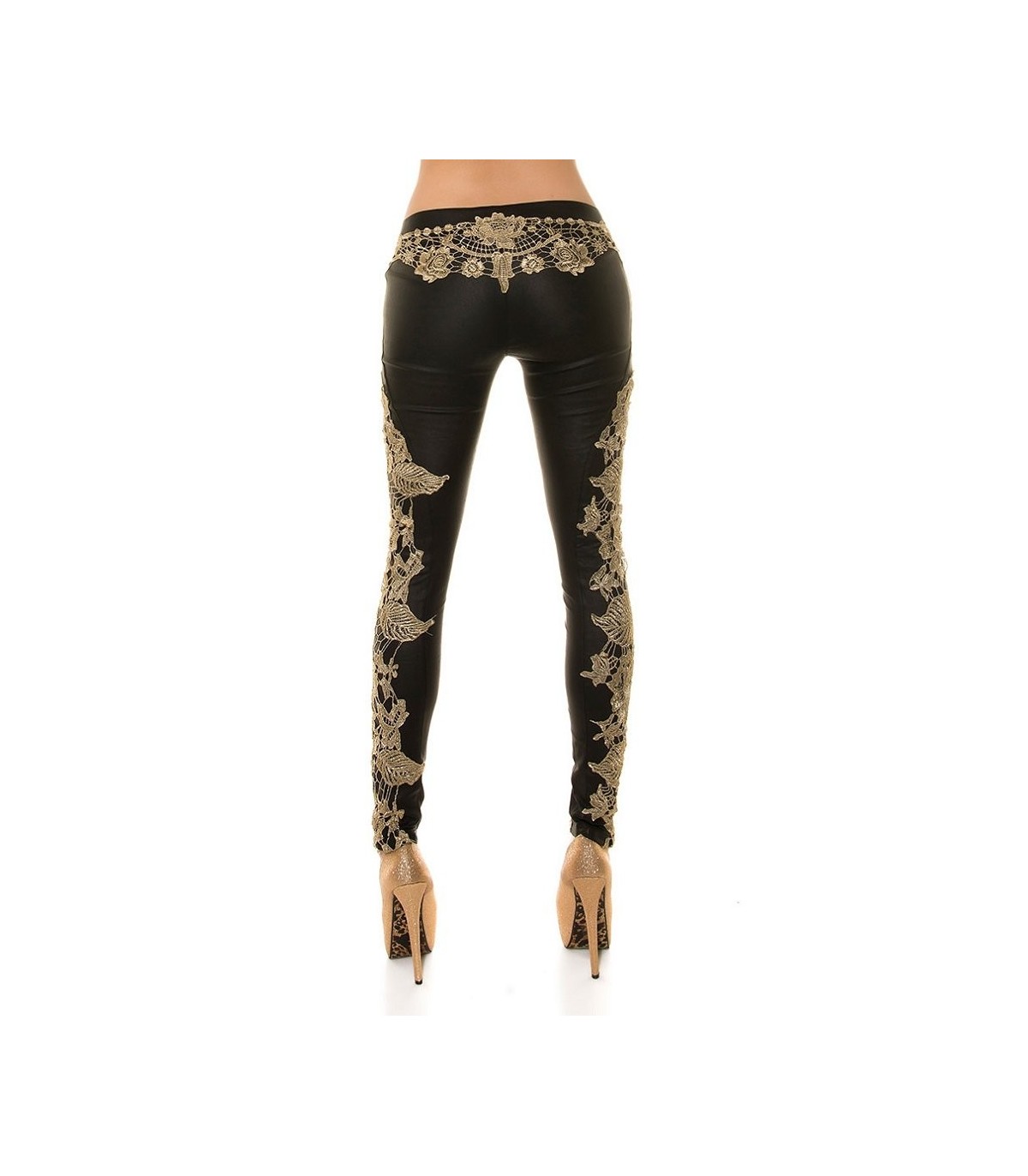 Koucla decorative embellishment leather trousers