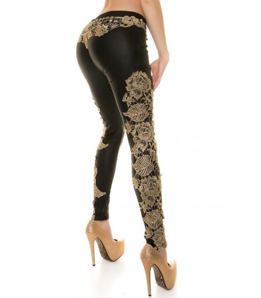 Koucla decorative embellishment leather trousers