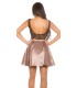 Koucla cappuccino lace-orned skater party dress