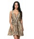 Khaki jacard skater dress