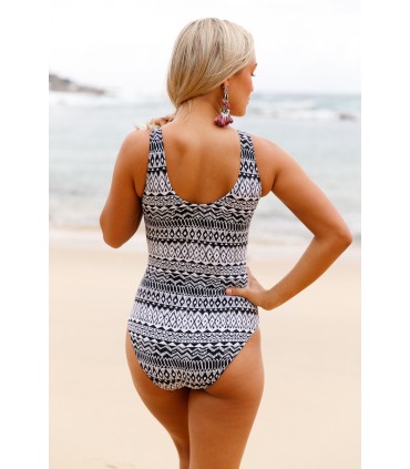 Black and white nodded swimsuit