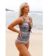 Black and white nodded swimsuit