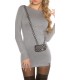 Koucla grey long handbag patterned knit