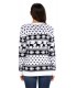 White and black reindeer print sweater