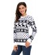 White and black reindeer print sweater