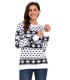 White and black reindeer print sweater