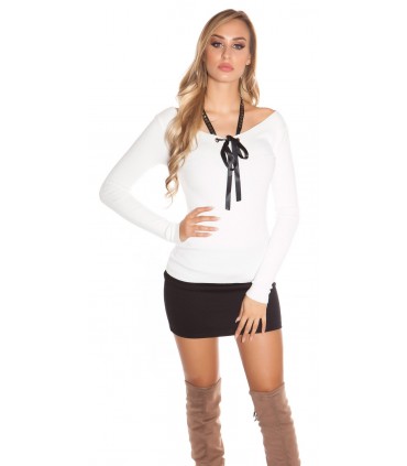 Koucla white star-striped knit