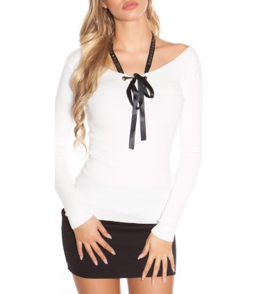 Koucla white star-striped knit