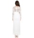 Koucla white lace-orned long party dress