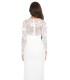 Koucla white lace-orned long party dress