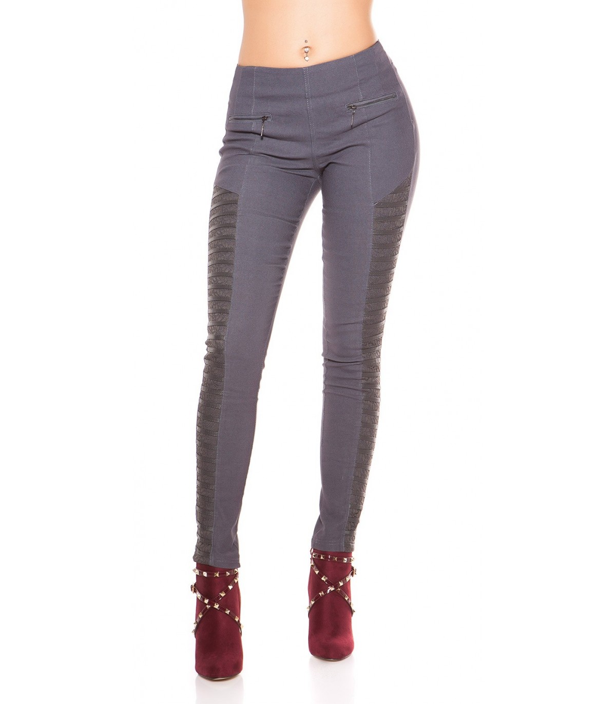 Grey decorative treggings
