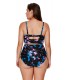 Print patterned high-waisted straps (plus size)
