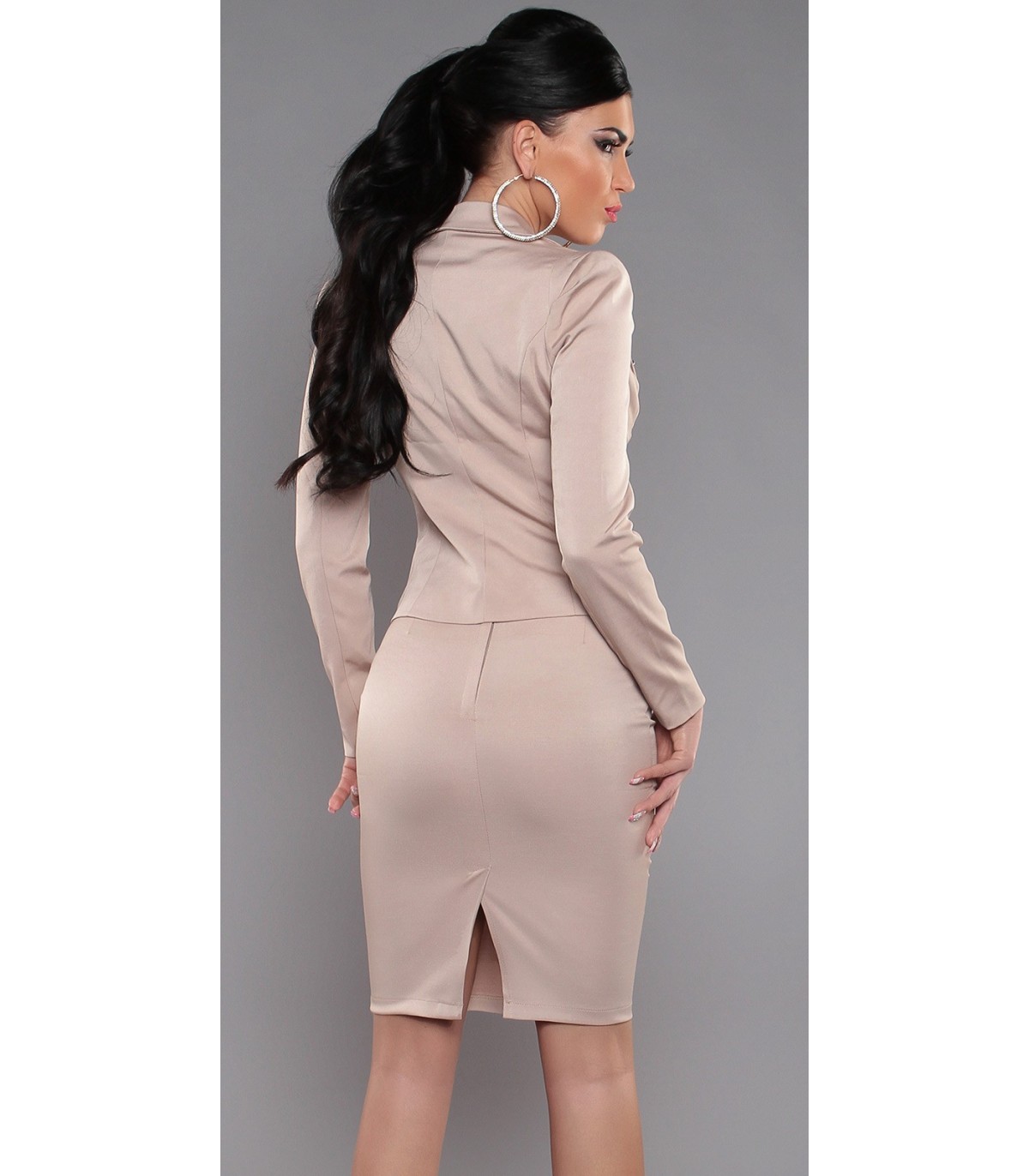 Koucla beige rivet-stained blazer