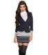 Dark blue blazer with stripe sleeves