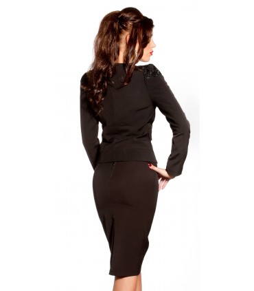 Koucla black lace-stained blazer