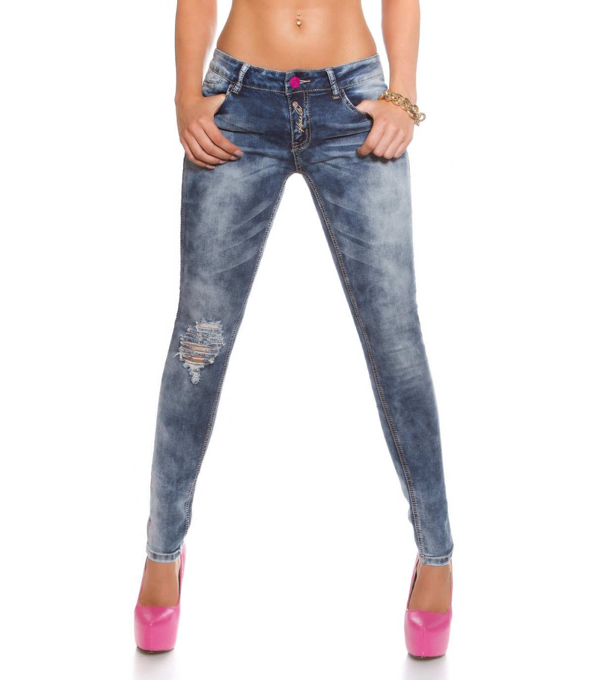 Koucla pink-like ripped push-up jeans