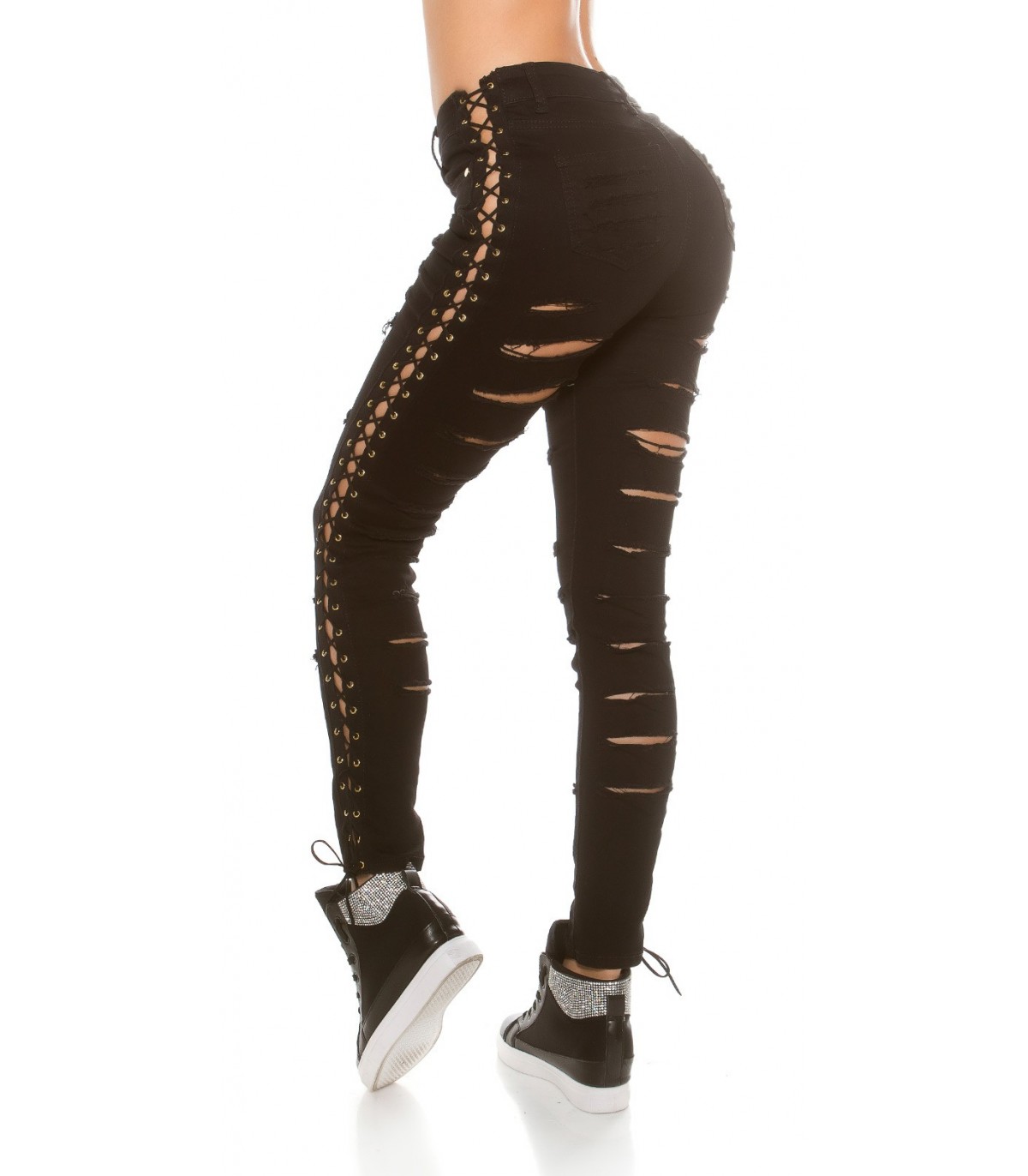 Koucla black ripped nod-off jeans