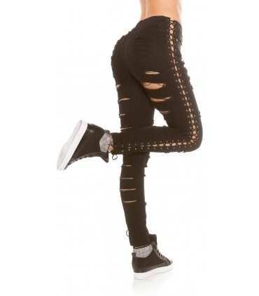 Koucla black ripped nod-off jeans