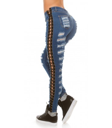 Koucla blue ripped nod-off jeans