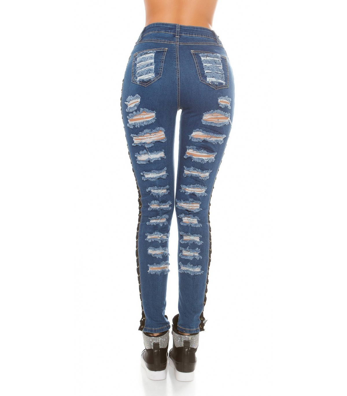 Koucla blue ripped nod-off jeans